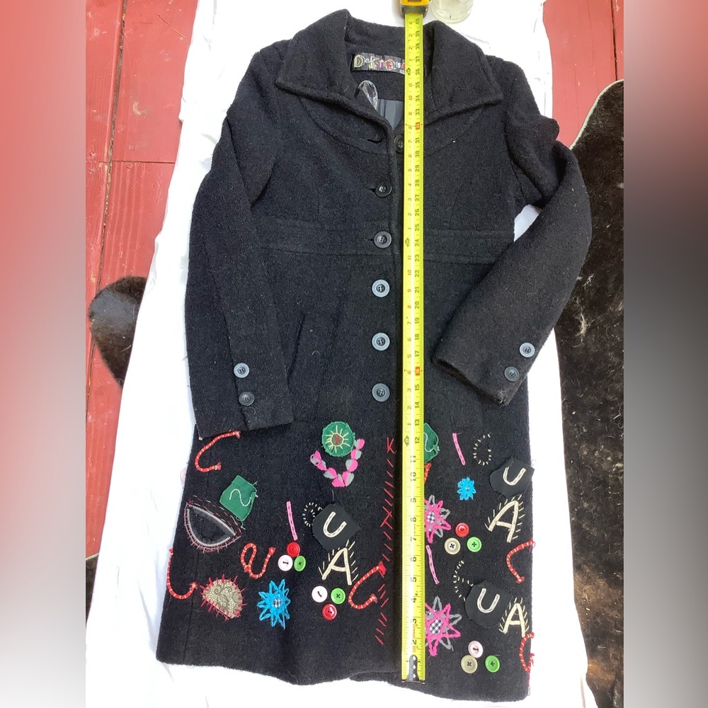 Desigual Embellished Wool Boucle Coats 40 - Picture 9 of 9